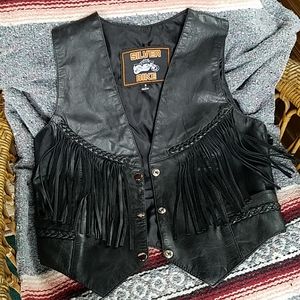 Leather Womens Motorcycle Vest 